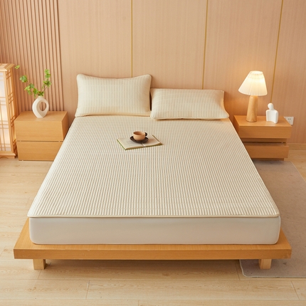2025春夏新款A类亲肤大豆床垫-简约系列 浅米色-床垫