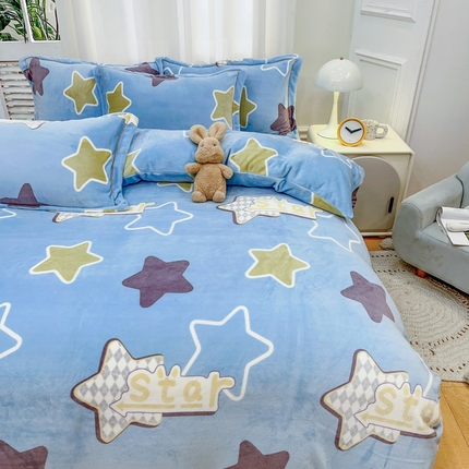 91家纺网 家纺一手货源 找家纺 （总）(买家秀 爆款不断货）A类母婴级双面牛奶绒四件套珊瑚绒雪花绒四件套AB版高克重牛奶绒四件套纯色牛奶绒