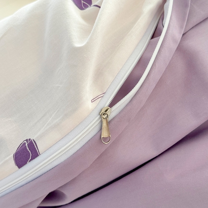 91家纺网 家纺一手货源 找家纺 2025新款133X76宽幅全棉纯棉印花系列单品被套 郁见你-紫