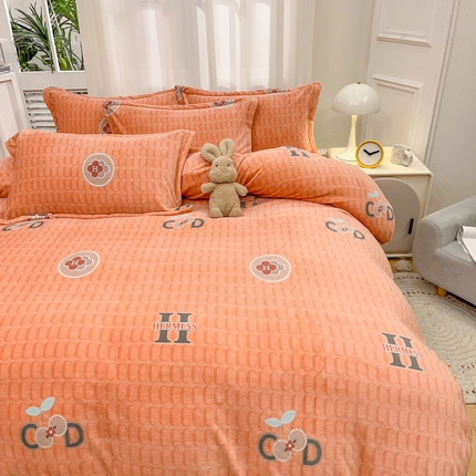 91家纺网 家纺一手货源 找家纺 （总）(买家秀 爆款不断货）A类母婴级双面牛奶绒四件套珊瑚绒雪花绒四件套AB版高克重牛奶绒四件套纯色牛奶绒