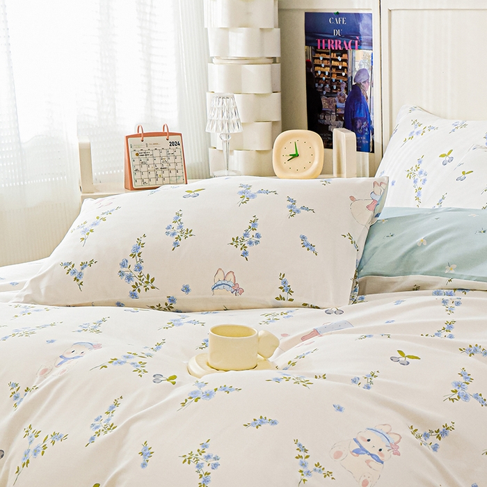 91家纺网 家纺一手货源 找家纺 金鑫汇家纺 2025新款超好卖全棉单枕套 花丛兔