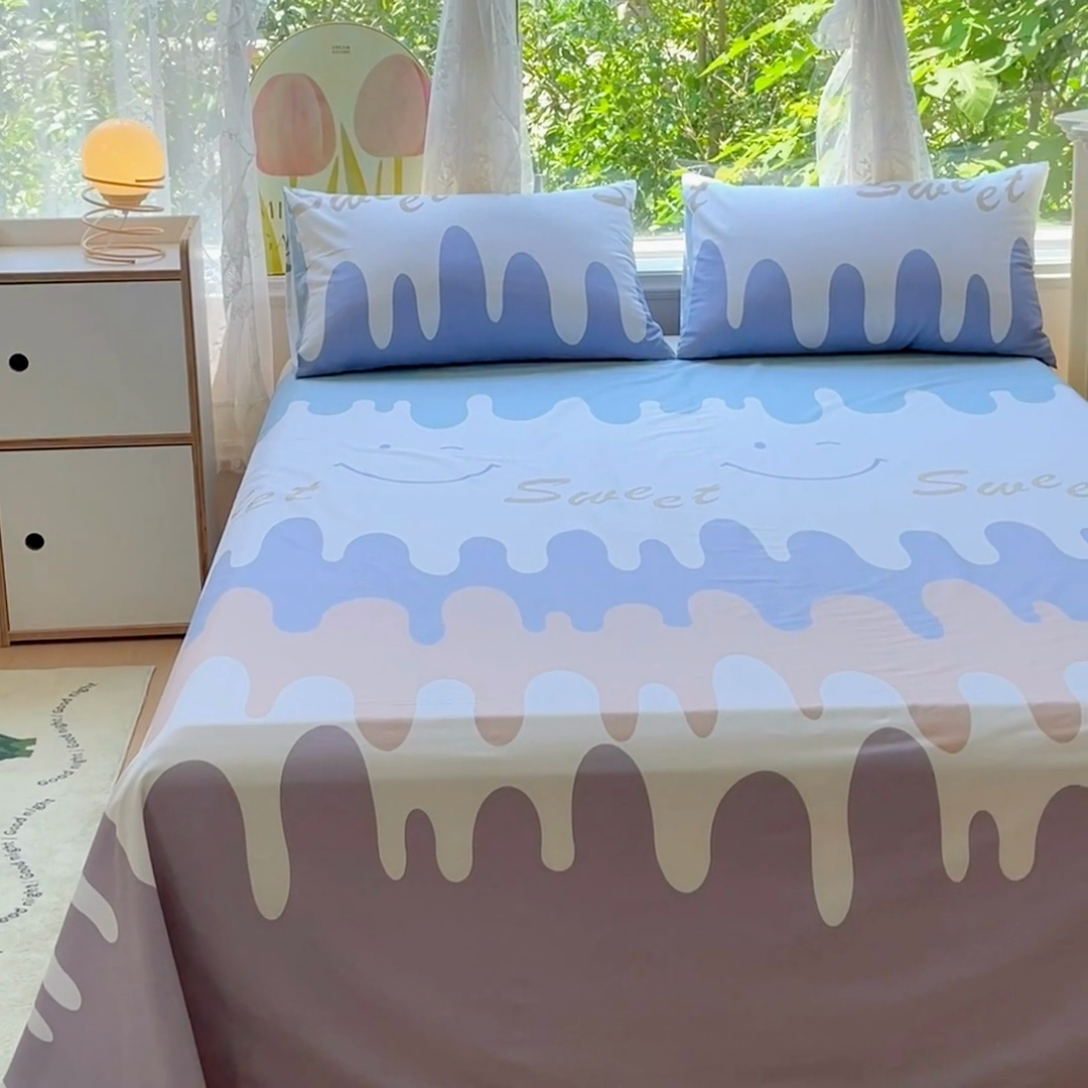 91家纺网 家纺一手货源 找家纺 金鑫汇家纺 2025新款超好卖全棉单床单 奶油粉