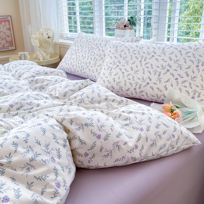 91家纺网 家纺一手货源 找家纺 金米诺 2024款A类有氧针织棉双层纱加厚四件套 甜心公主