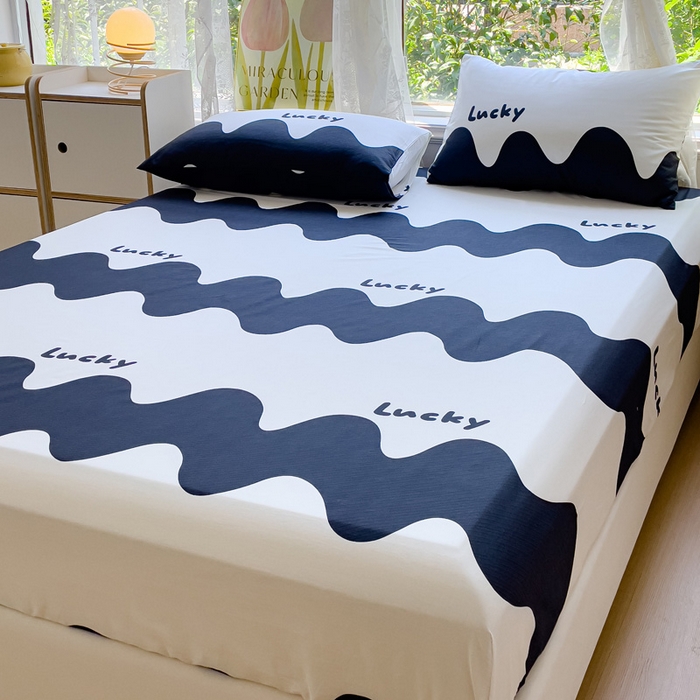 91家纺网 家纺一手货源 找家纺 金鑫汇家纺 2025新款超好卖全棉单床笠 波浪世界