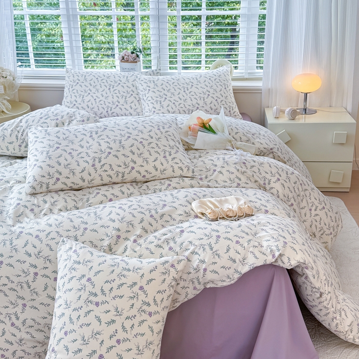 91家纺网 家纺一手货源 找家纺 金米诺 2024款A类有氧针织棉双层纱加厚四件套 甜心公主