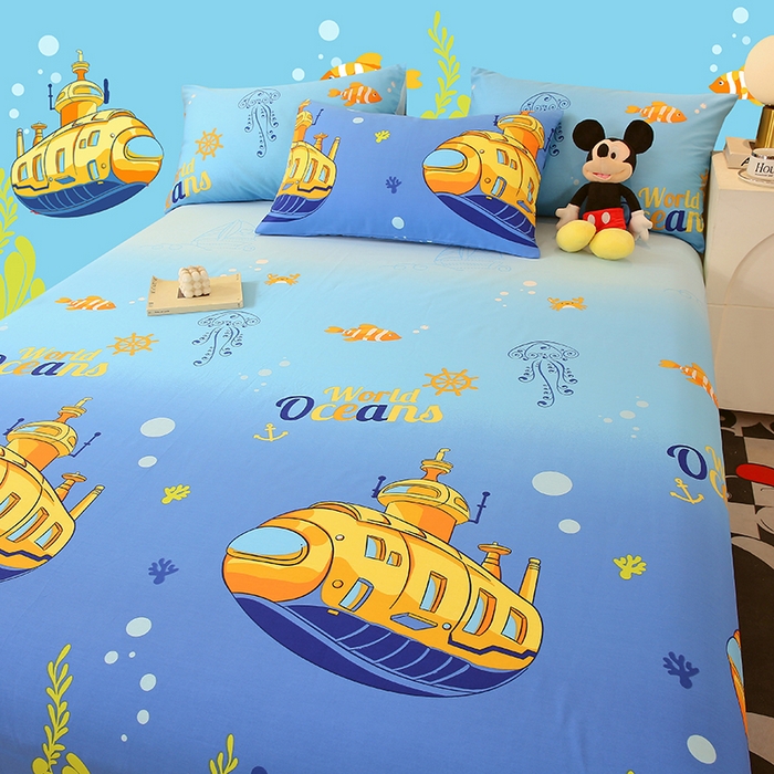 91家纺网 家纺一手货源 找家纺 金鑫汇家纺 2025新款超好卖全棉单床单 海底探秘