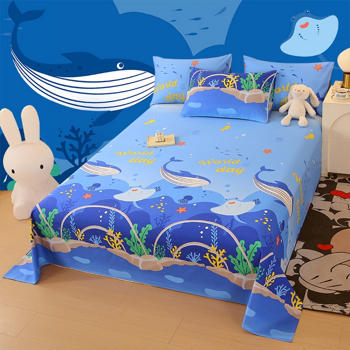 91家纺网 家纺一手货源 找家纺 金鑫汇家纺 2025新款超好卖全棉单床单 海族馆