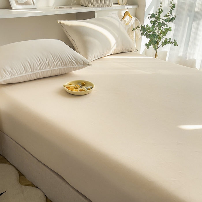 91家纺网 家纺一手货源 找家纺 2025新款133X76宽幅全棉纯棉印花系列单品床笠 木槿-粉