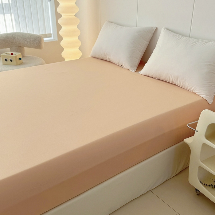 91家纺网 家纺一手货源 找家纺 2025新款133X76宽幅全棉纯棉印花系列单品床笠 柿如意-桔