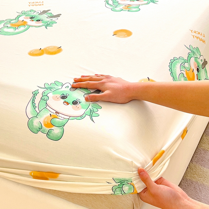 91家纺网 家纺一手货源 找家纺 金鑫汇家纺 2025新款超好卖全棉单床笠 小青龙