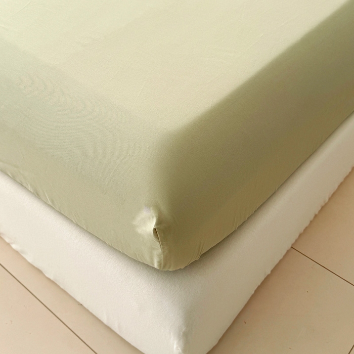 91家纺网 家纺一手货源 找家纺 2025新款133X76宽幅全棉纯棉印花系列单品床笠 有点甜-绿