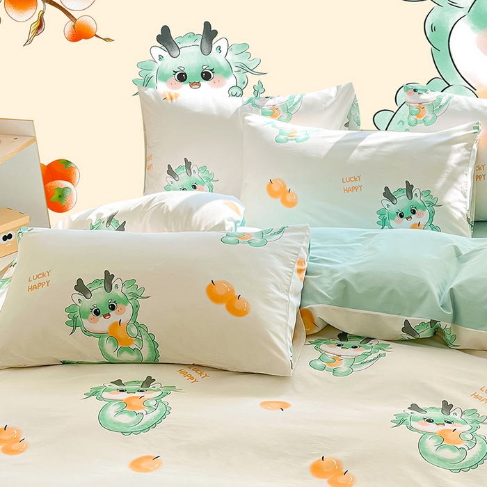 91家纺网 家纺一手货源 找家纺 金鑫汇家纺 2025新款超好卖全棉单枕套 青龙使者