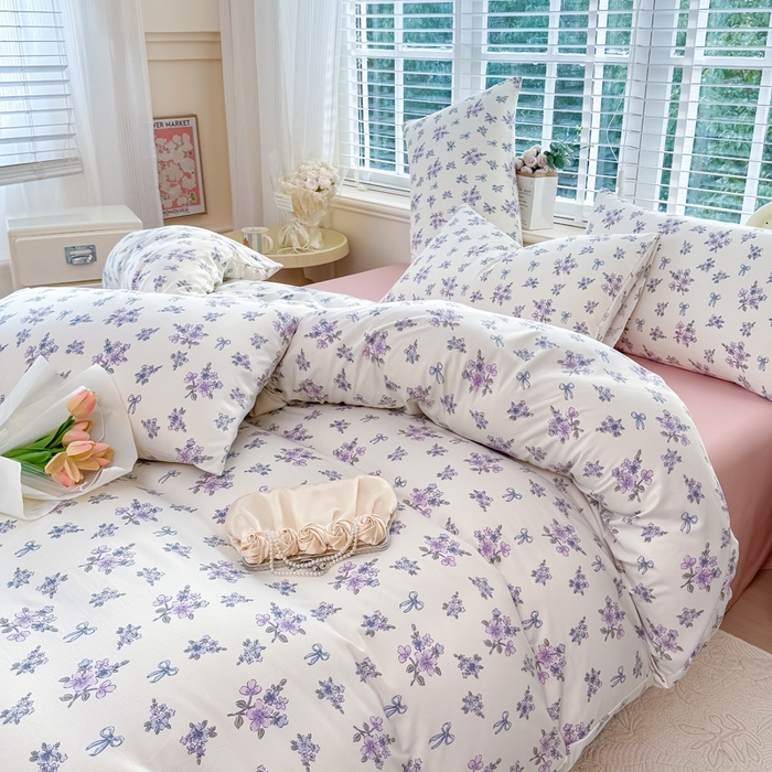 91家纺网 家纺一手货源 找家纺 金米诺 2024款A类有氧针织棉双层纱加厚四件套 曼丝