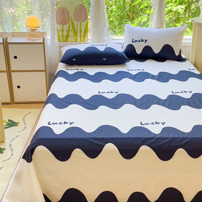 91家纺网 家纺一手货源 找家纺 金鑫汇家纺 2025新款超好卖全棉单床单 波浪世界