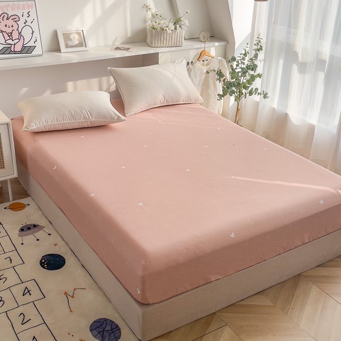 91家纺网 家纺一手货源 找家纺 2025新款133X76宽幅全棉纯棉印花系列单品床笠 郁香倾语-粉