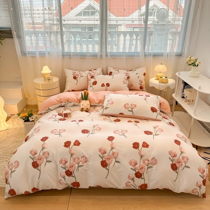 91家纺网 家纺一手货源 找家纺 （总）2025新款40支13070纯棉四件套-花卉