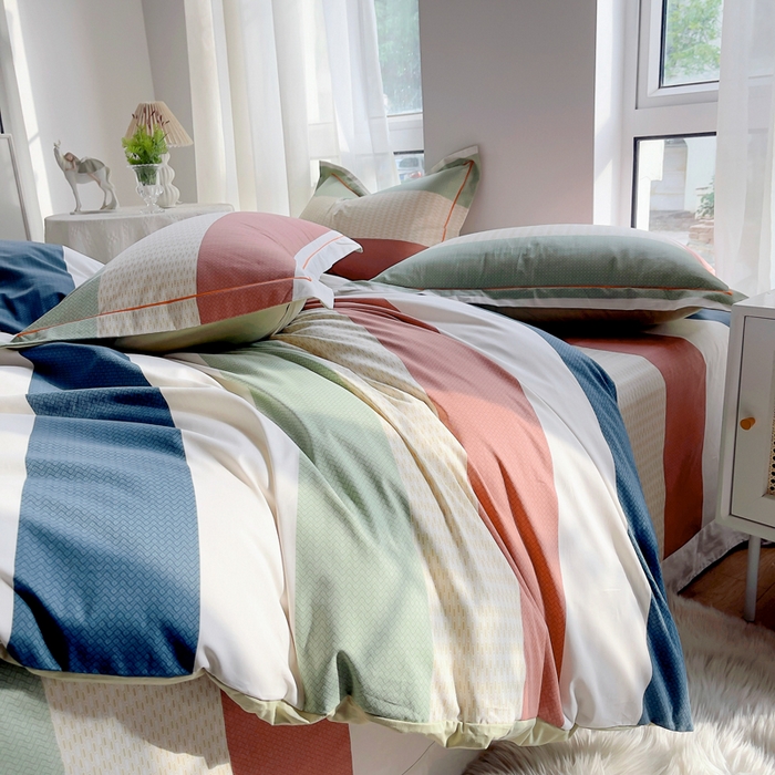 91家纺网 家纺一手货源 找家纺 2025新款133X76宽幅全棉纯棉印花系列四件套 苏格兰