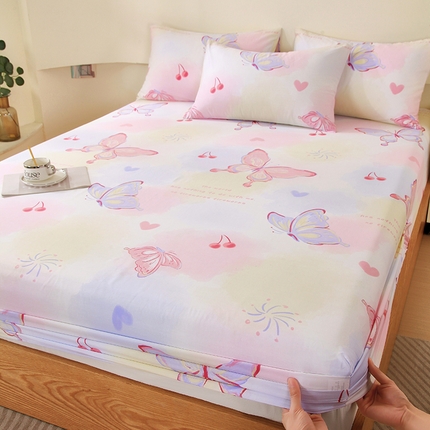 金鑫汇家纺 2025新款超好卖全棉单床笠 彩蝶飞舞