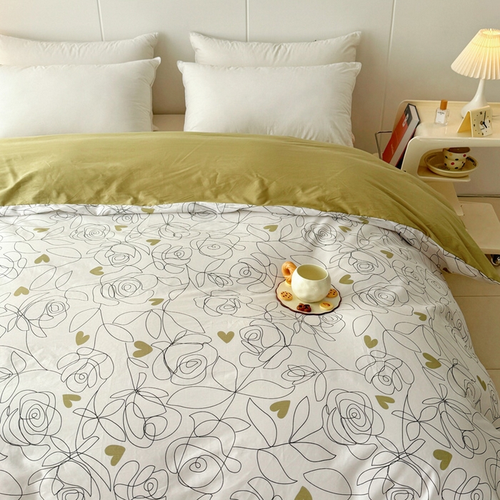 91家纺网 家纺一手货源 找家纺 2025新款133X76宽幅全棉纯棉印花系列单品被套 玫瑰爱情