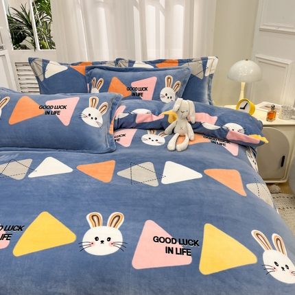 91家纺网 家纺一手货源 找家纺 （总）(买家秀 爆款不断货）A类母婴级双面牛奶绒四件套珊瑚绒雪花绒四件套AB版高克重牛奶绒四件套纯色牛奶绒