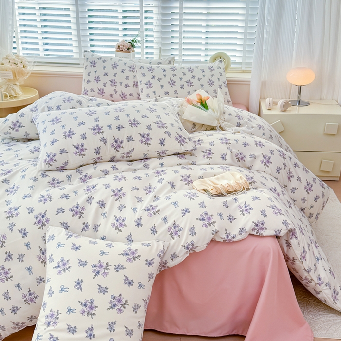 91家纺网 家纺一手货源 找家纺 金米诺 2024款A类有氧针织棉双层纱加厚四件套 曼丝