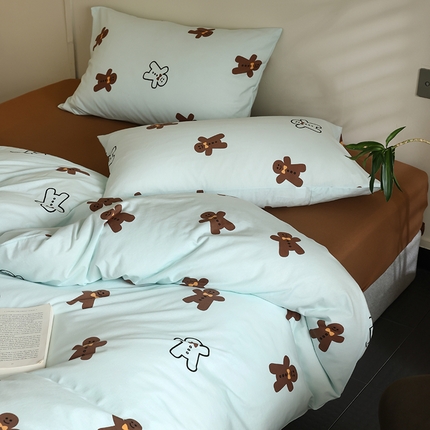 91家纺网 家纺一手货源 找家纺 （总）绫韵家纺 2025春夏新品母婴A类全棉纯棉针织棉软糯糯小可爱卡通床单款四件套