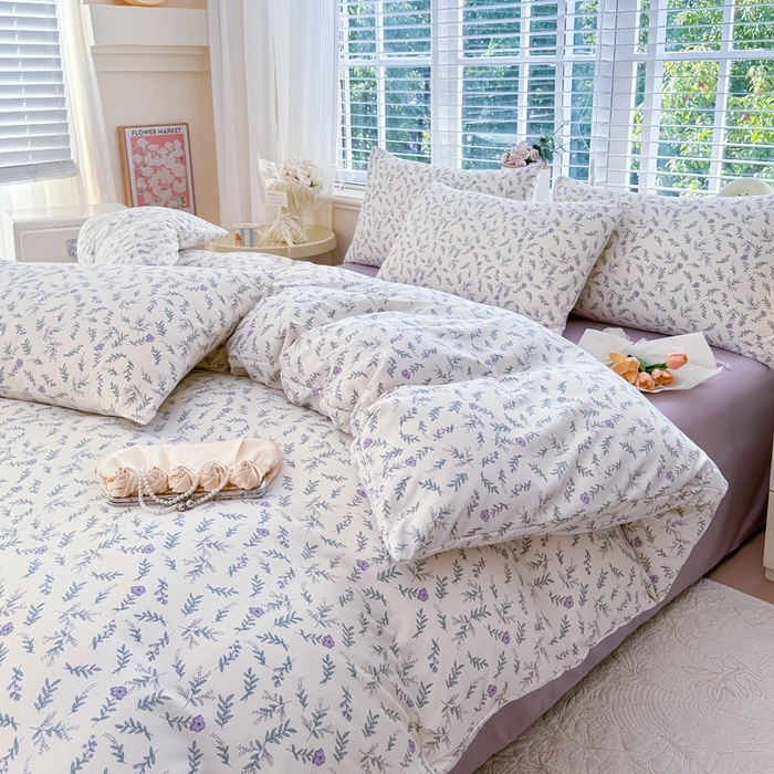 91家纺网 家纺一手货源 找家纺 金米诺 2024款A类有氧针织棉双层纱加厚四件套 甜心公主