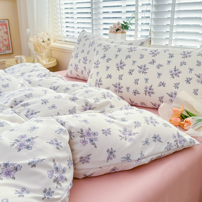 91家纺网 家纺一手货源 找家纺 金米诺 2024款A类有氧针织棉双层纱加厚四件套 曼丝