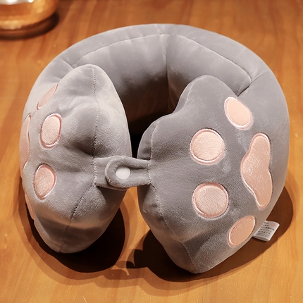 仟亿莱 2025新款萌萌猫爪U型枕 U型灰猫爪30X25cm