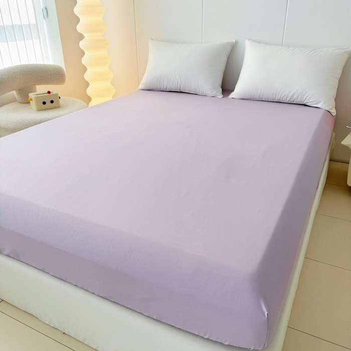 91家纺网 家纺一手货源 找家纺 2025新款133X76宽幅全棉纯棉印花系列单品床笠 郁见你-紫