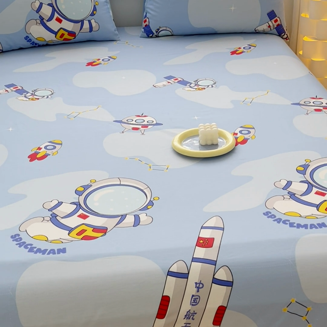 91家纺网 家纺一手货源 找家纺 金鑫汇家纺 2025新款超好卖全棉单床笠 星际穿越