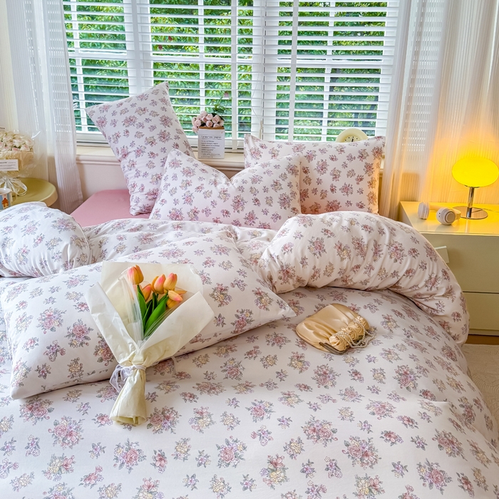 91家纺网 家纺一手货源 找家纺 金米诺 2024款A类有氧针织棉双层纱加厚四件套 晨汐