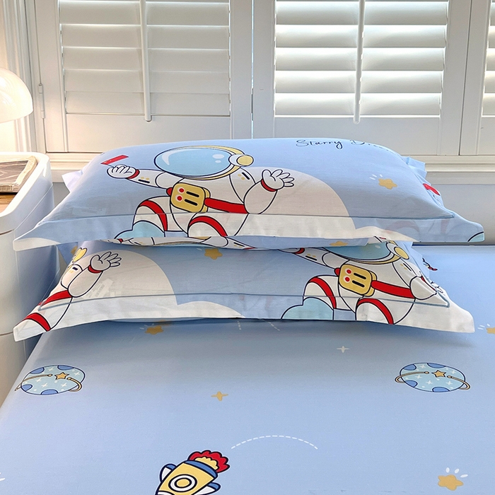 91家纺网 家纺一手货源 找家纺 金鑫汇家纺 2025新款超好卖全棉单枕套 翱翔太空