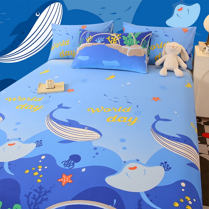 91家纺网 家纺一手货源 找家纺 金鑫汇家纺 2025新款超好卖全棉单床单 海族馆