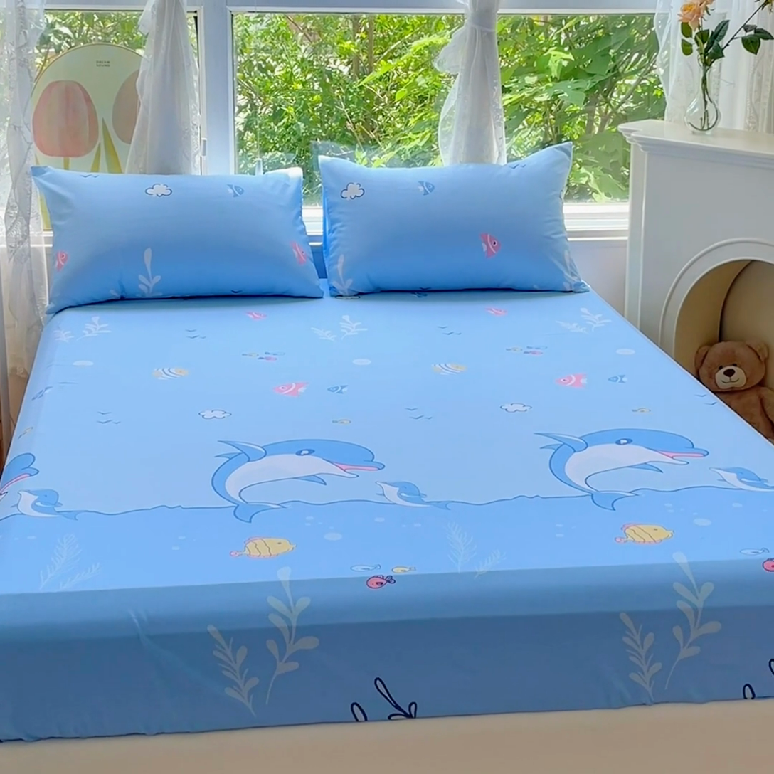 91家纺网 家纺一手货源 找家纺 金鑫汇家纺 2025新款超好卖全棉单床笠 海洋世界