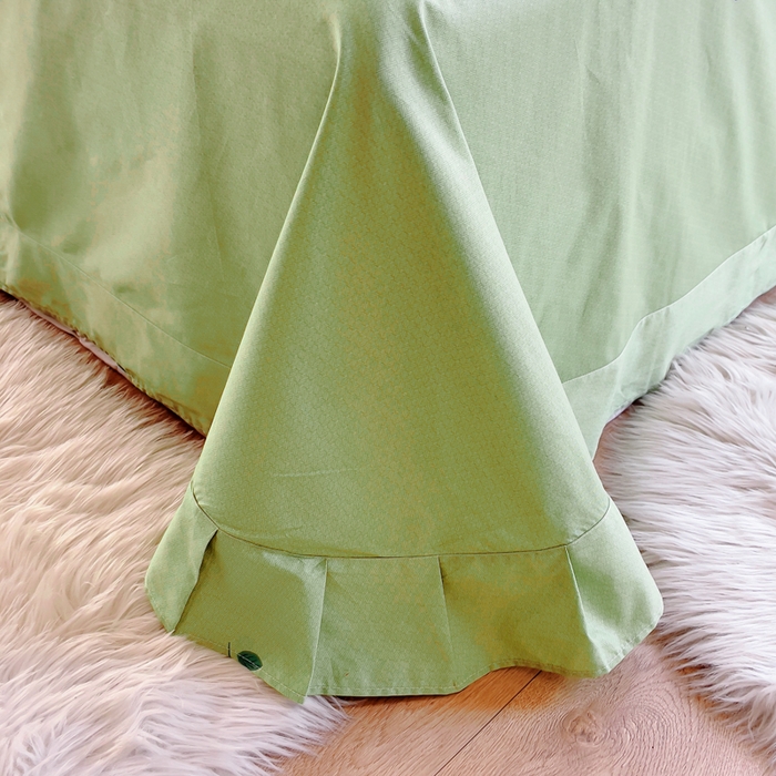 91家纺网 家纺一手货源 找家纺 2025新款133X76宽幅全棉纯棉印花系列四件套 雅卉—绿