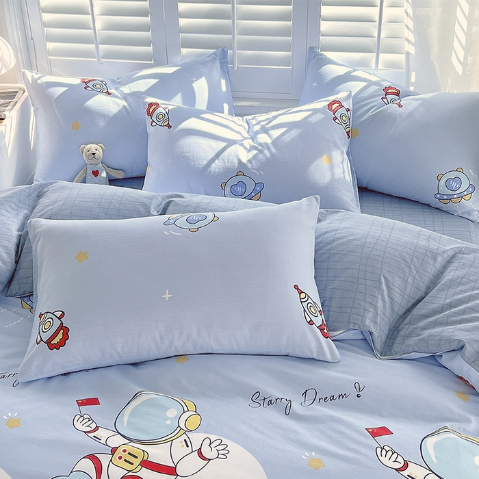 91家纺网 家纺一手货源 找家纺 金鑫汇家纺 2025新款超好卖全棉单枕套 翱翔太空