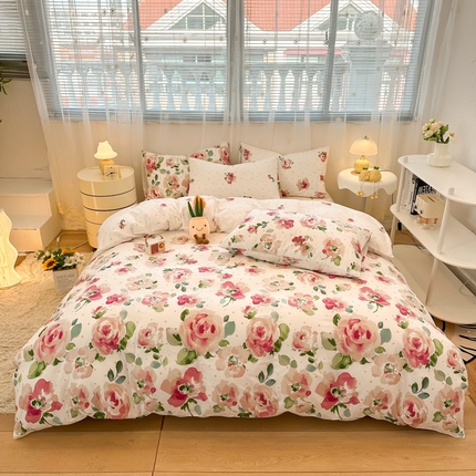 91家纺网 家纺一手货源 找家纺 （总）2025新款40支13070纯棉四件套-花卉