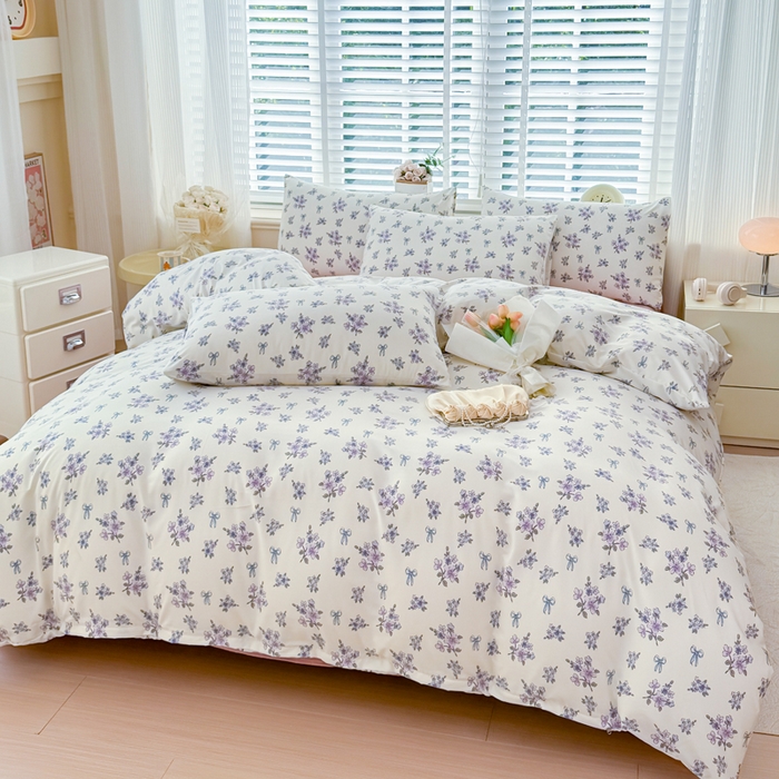 91家纺网 家纺一手货源 找家纺 金米诺 2024款A类有氧针织棉双层纱加厚四件套 曼丝