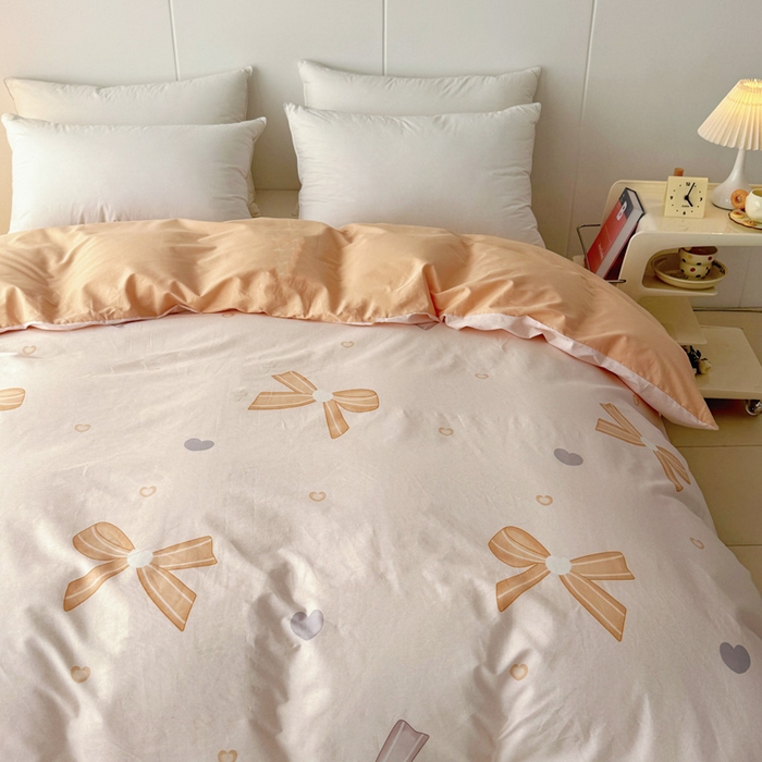 91家纺网 家纺一手货源 找家纺 2025新款133X76宽幅全棉纯棉印花系列单品被套 花蝴蝶-米