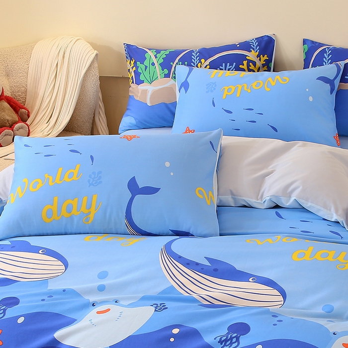 91家纺网 家纺一手货源 找家纺 金鑫汇家纺 2025新款超好卖全棉单枕套 海族馆