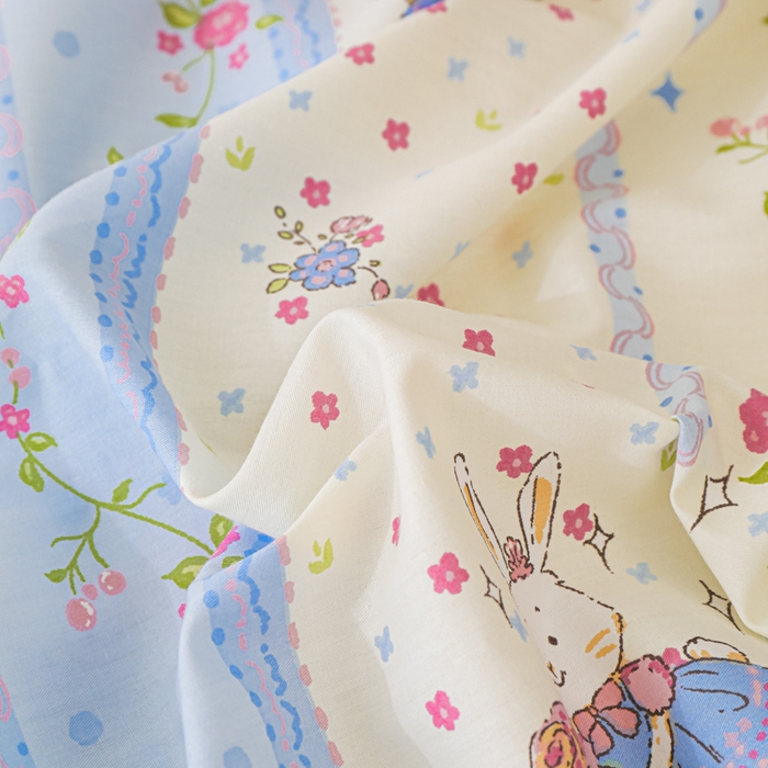 91家纺网 家纺一手货源 找家纺 金鑫汇家纺 2025新款超好卖全棉单床单 快乐萌兔