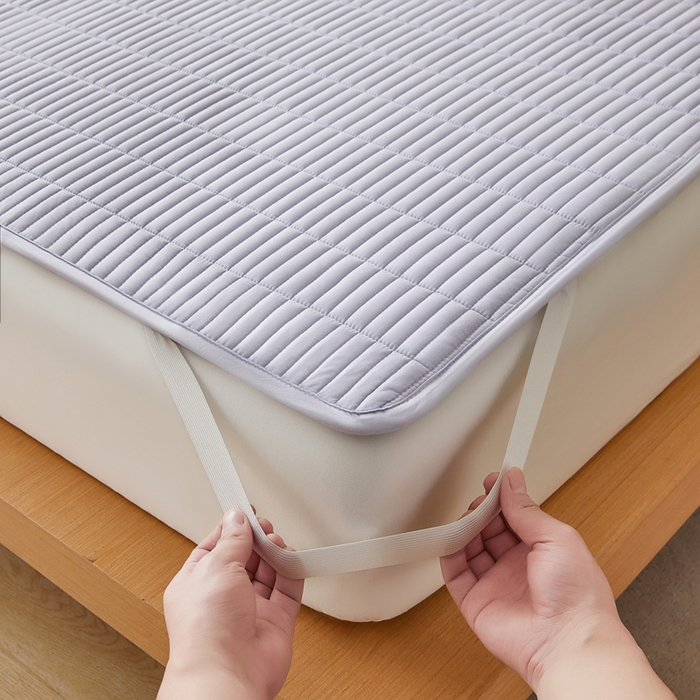 91家纺网 家纺一手货源 找家纺 2025春夏新款A类亲肤大豆床垫-简约系列 宝石蓝-床垫