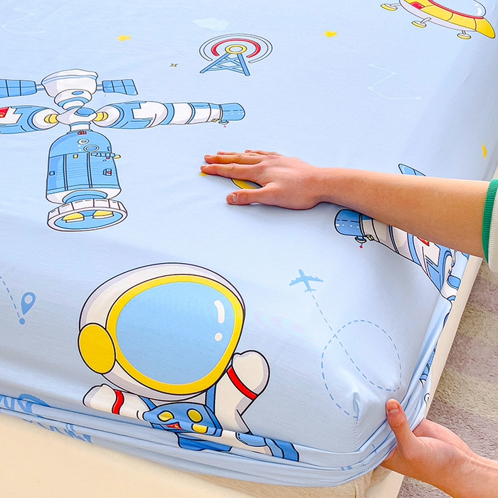 91家纺网 家纺一手货源 找家纺 金鑫汇家纺 2025新款超好卖全棉单床笠 宇宙奥秘