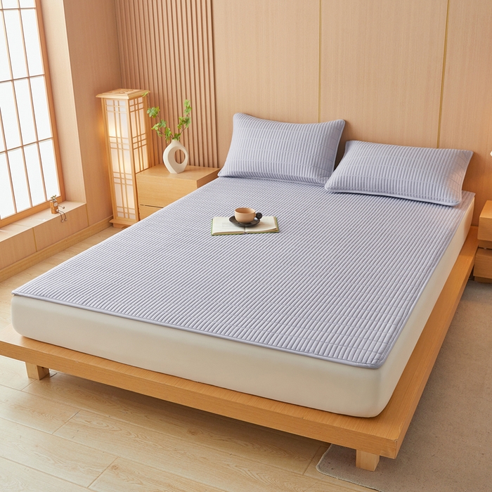 91家纺网 家纺一手货源 找家纺 2025春夏新款A类亲肤大豆床垫-简约系列 宝石蓝-床垫