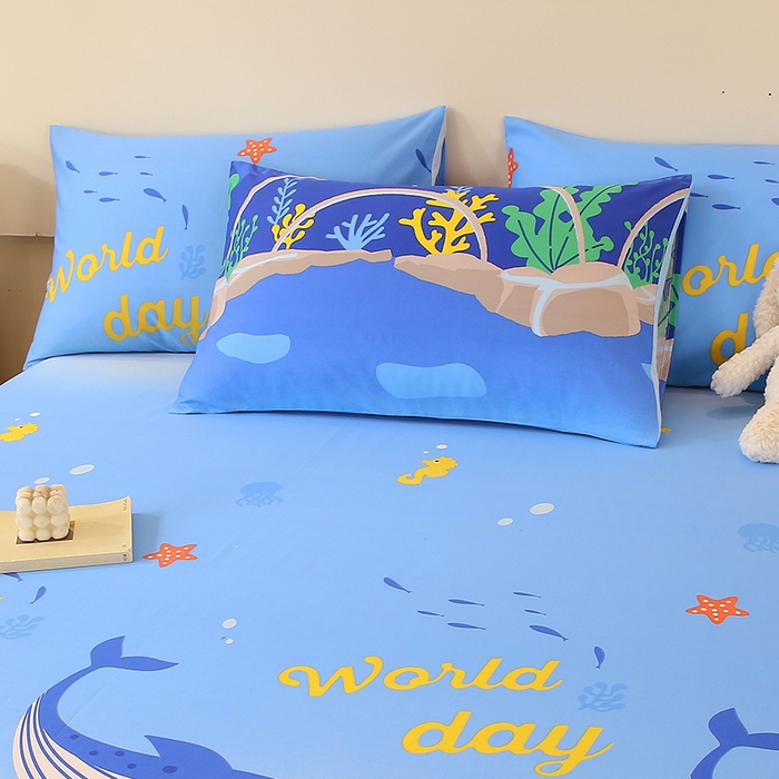 91家纺网 家纺一手货源 找家纺 金鑫汇家纺 2025新款超好卖全棉单枕套 海族馆