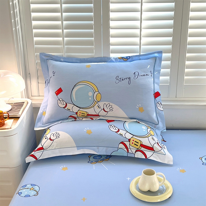 91家纺网 家纺一手货源 找家纺 金鑫汇家纺 2025新款超好卖全棉单枕套 翱翔太空