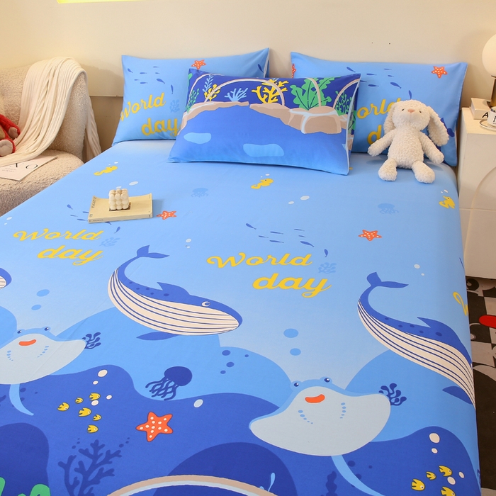 91家纺网 家纺一手货源 找家纺 金鑫汇家纺 2025新款超好卖全棉单床单 海族馆