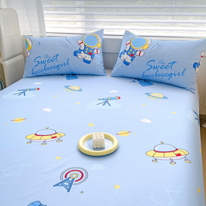 91家纺网 家纺一手货源 找家纺 金鑫汇家纺 2025新款超好卖全棉单床单 宇宙奥秘