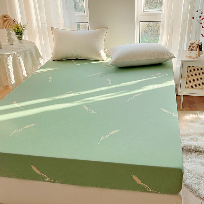 91家纺网 家纺一手货源 找家纺 2025新款133X76宽幅全棉纯棉印花系列单品床笠 秋言—粉